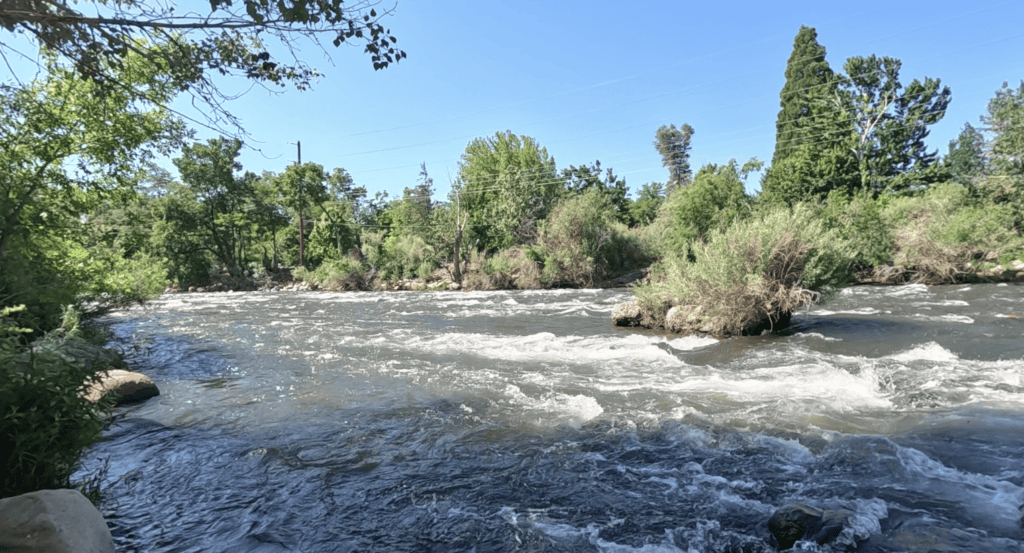 Truckee River view from River West Resort in Reno, NV